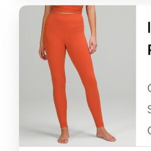 Lululemon Align High-Rise leggings 28" in Orange used size 10